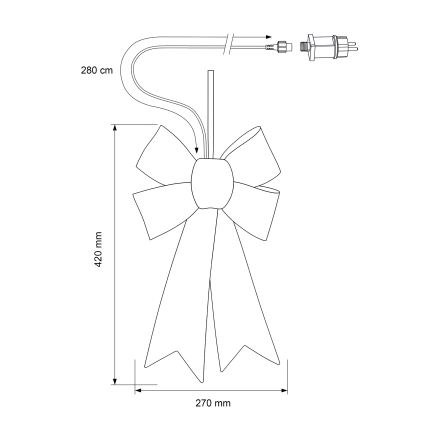 BRILAGI - LED Уличная рождественская декорация LED/3,3W/230V IP44 золотой бант