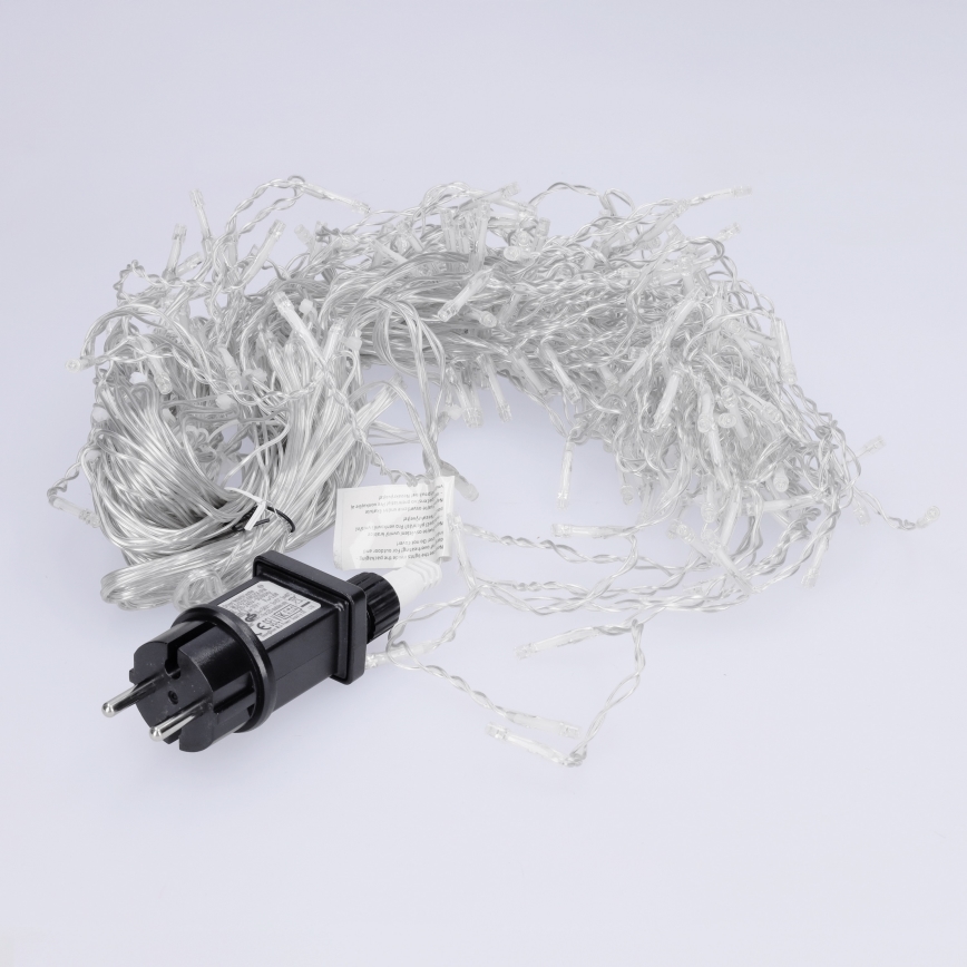 Brilagi - LED уличная рождественская гирлянда, 200xLED/8 режимов, 13m, IP44, холодный белый, сосульки