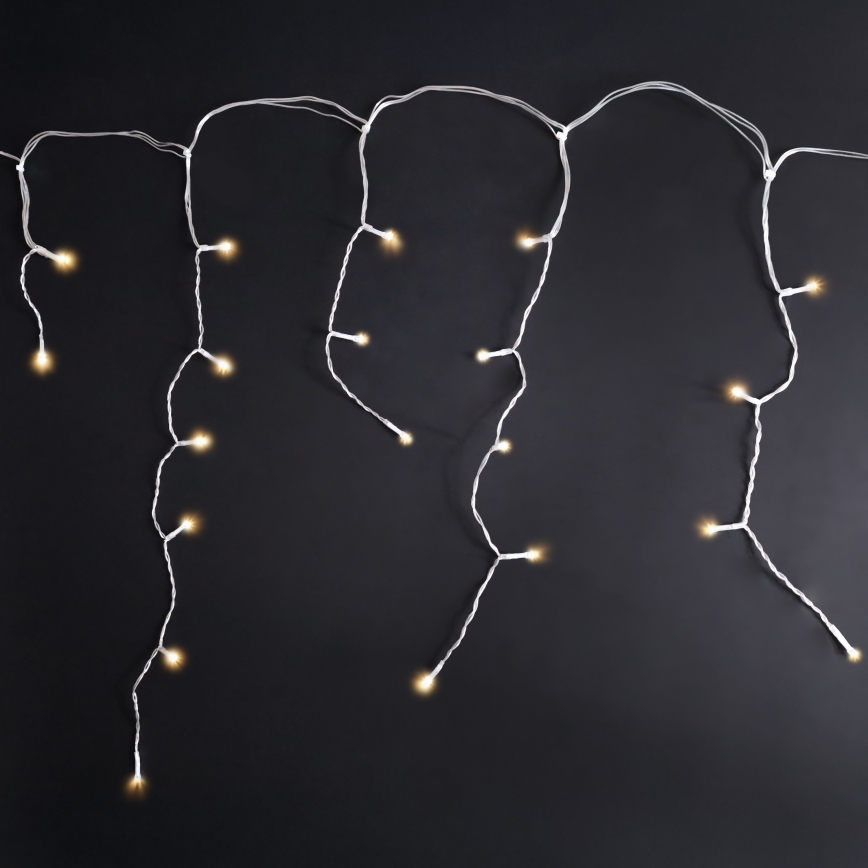 Brilagi - LED уличная рождественская гирлянда 200 светодиодов/8 функций 13 м IP44 тёплый белый сосульки