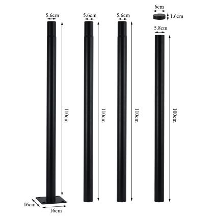 Brilagi - уличный LED-фонарь со столбом 4 м URBANSPARK LED/120W/230V черный IP65