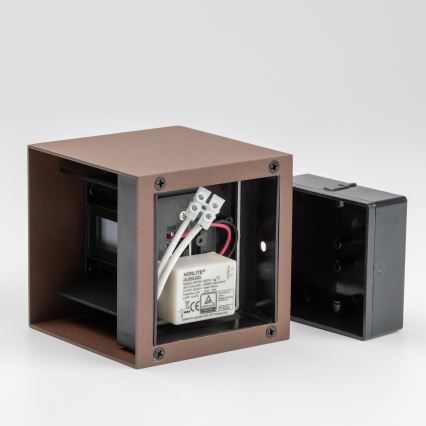 BRILAGI - LED уличный настенный светильник CUBE LED/6W/230V коричневый IP54