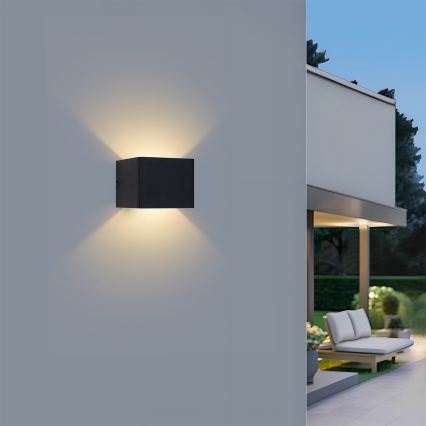 Brilagi - LED уличный настенный светильник DONNANI LED/5W/230V 10 см черный IP44