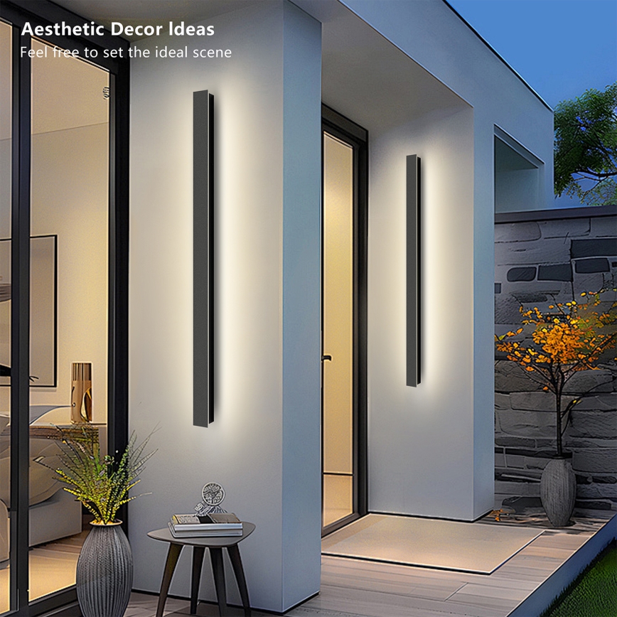 Brilagi - Светодиодный наружный настенный светильник LINEAR LED/22W/230V 4000K IP65 100 cm черный CRI 90