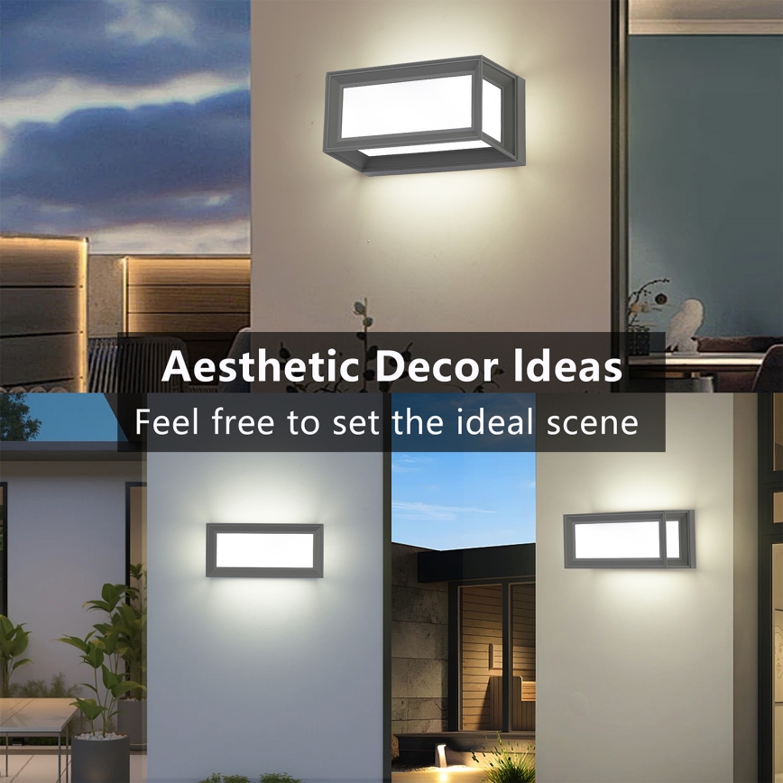 Brilagi - LED наружный настенный светильник PARKER LED/12 Вт/230 В 3000/4500/6000 К серый IP44