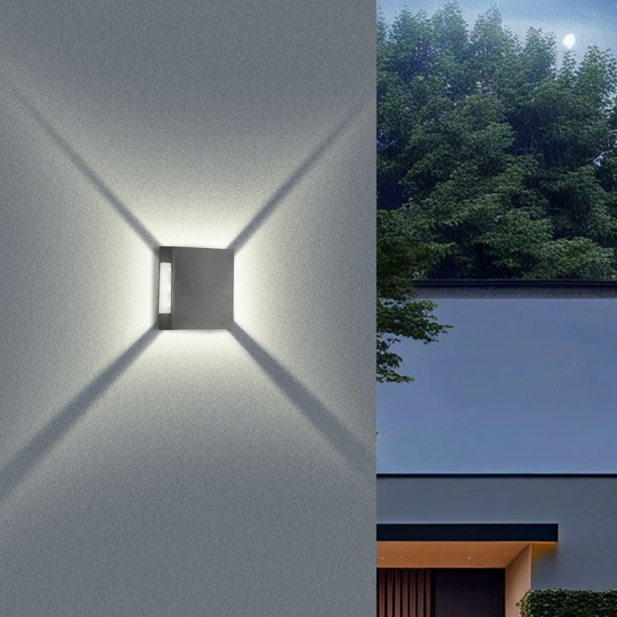 Brilagi - LED Уличный настенный светильник QUADRAY LED/4W/230V, антрацит, IP65