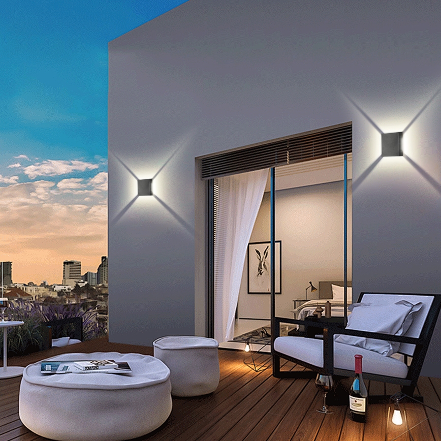 Brilagi - LED Уличный настенный светильник QUADRAY LED/4W/230V, антрацит, IP65