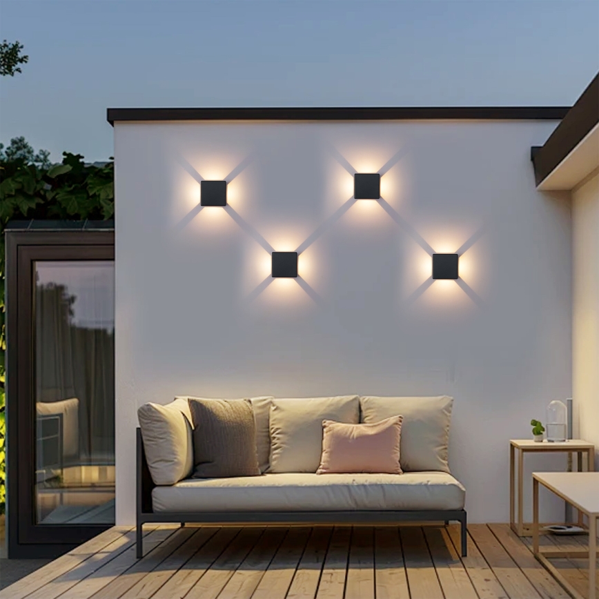 Brilagi - LED уличный настенный светильник QUADRAY LED/6W/230V черный IP54