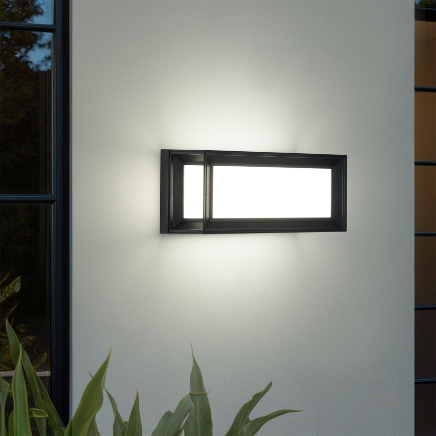 Brilagi - Светодиодный наружный настенный светильник с датчиком PARKER LED/12W/230V черный IP44