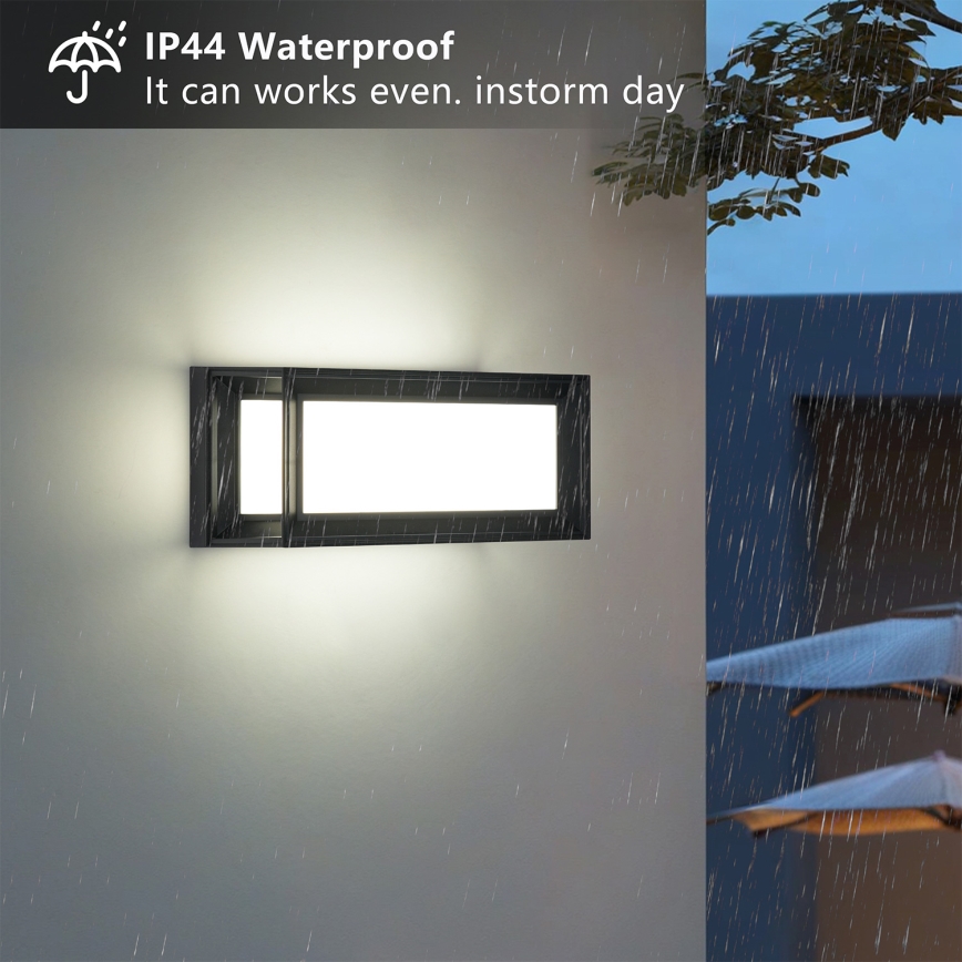 Brilagi - Светодиодный наружный настенный светильник с датчиком PARKER LED/12W/230V черный IP44