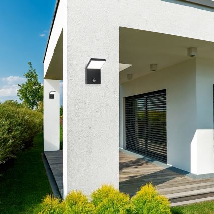 Brilagi - LED уличный настенный светильник с датчиком RIANO LED/8W/230V антрацит IP65