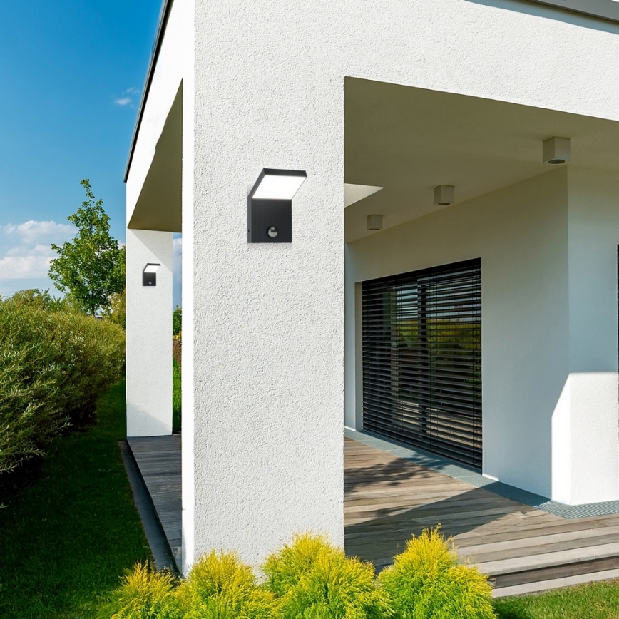 Brilagi - LED уличный настенный светильник с датчиком RIANO LED/8W/230V антрацит IP65