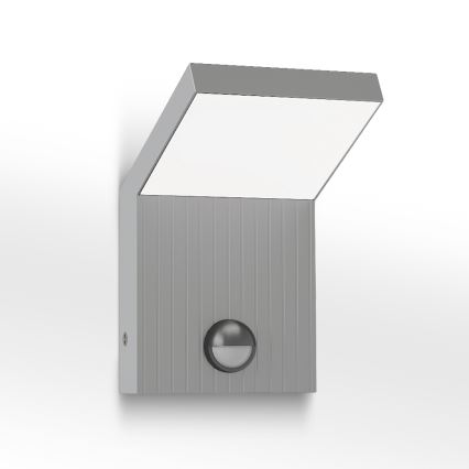 Brilagi - уличный настенный светильник LED с датчиком RIANO LED/8W/230V, серебристый, IP65
