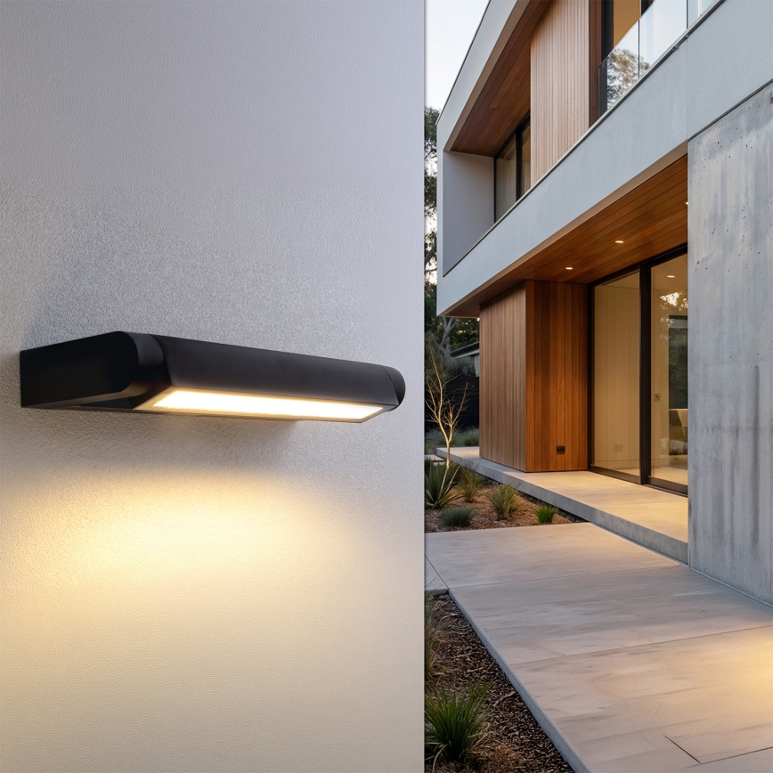 Brilagi - LED уличный настенный светильник SALERNO LED/12 Вт/230 В 35,5 см чёрный IP65