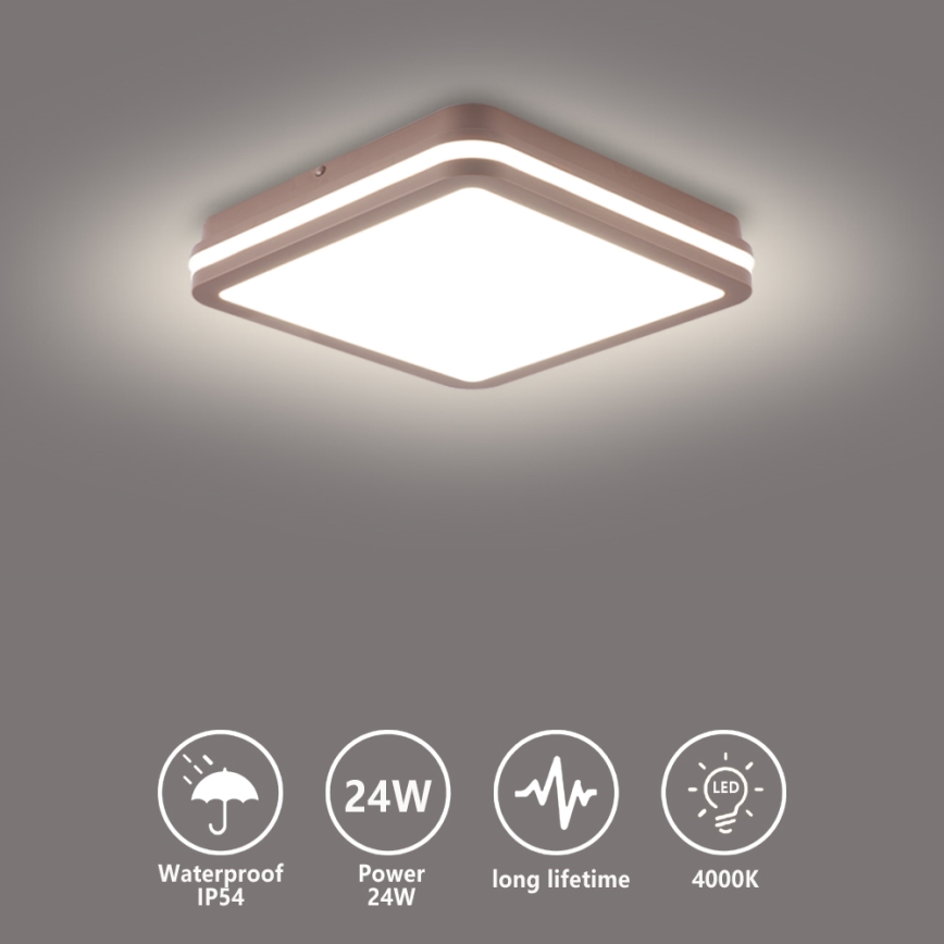 Brilagi - уличный потолочный светильник BENE LED/24W/230V 26x26 см коричневый IP54