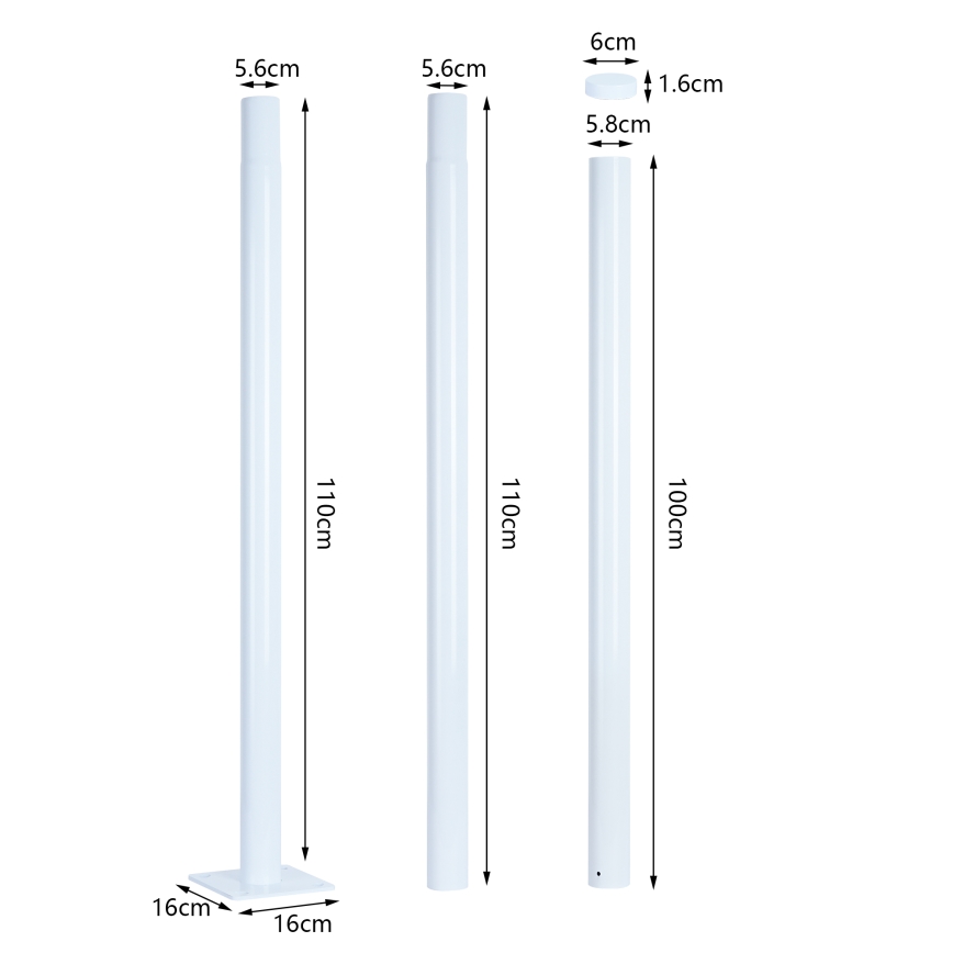 Brilagi - LED уличный фонарь со столбом 3 м URBANSPARK LED/120W/230V белый IP65
