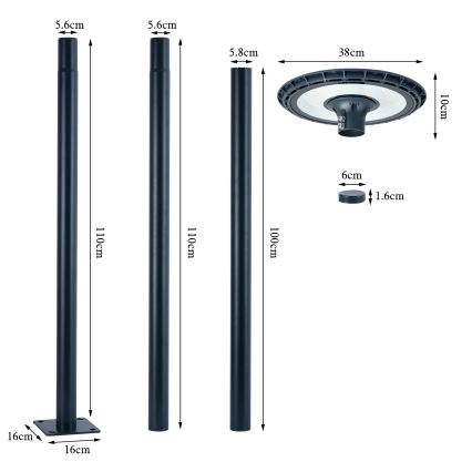 Brilagi - LED уличный светильник URBANSPARK LED/120W/230V антрацит IP65
