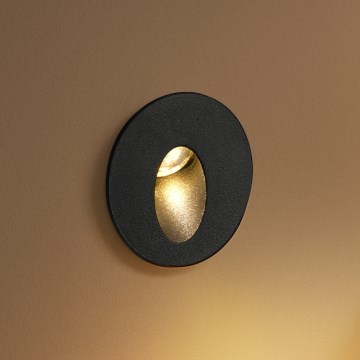 Brilagi - LED уличный встраиваемый светильник STAIRDOT LED/2W/230V черный IP65 круглый
