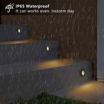 Brilagi - LED уличный встраиваемый светильник STAIRDOT LED/2W/230V черный IP65 круглый