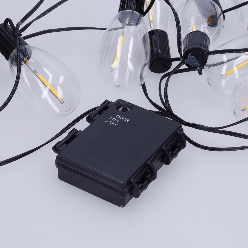 Brilagi - LED уличная рождественская гирлянда 10xLED/3xAA 3,2m IP44 тёплый белый