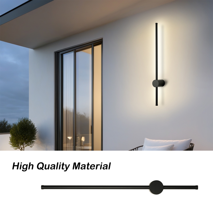 Brilagi - светодиодный наружный настенный светильник AURA LED/12W/230V 3000K IP54 65 см черный