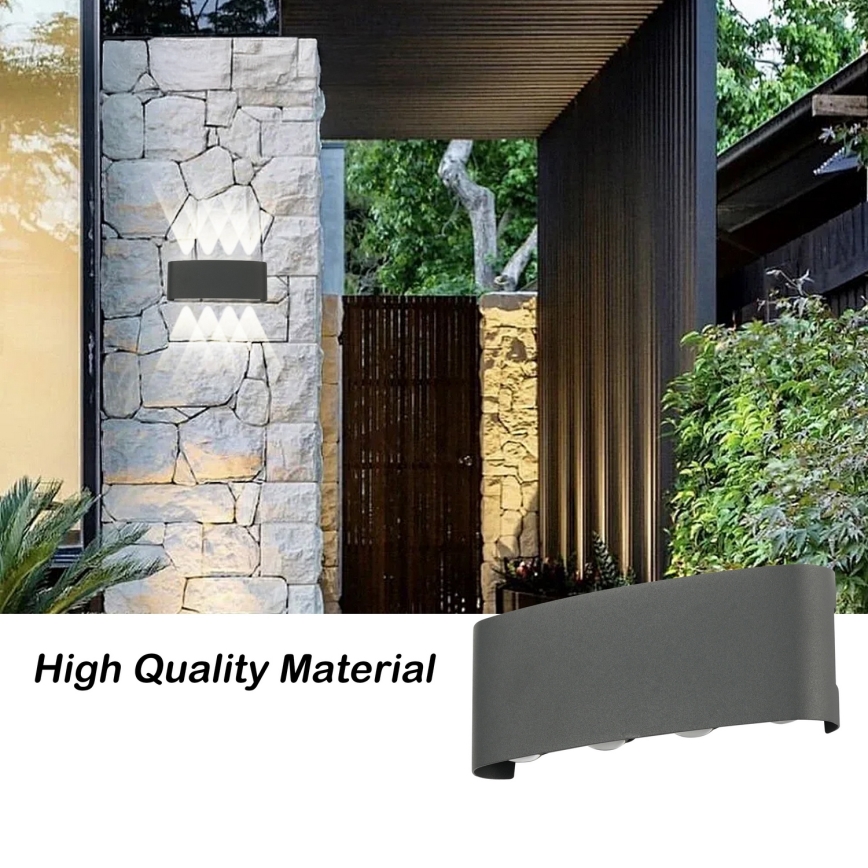 Brilagi - LED уличный настенный светильник FLAREBOX LED/8W/230V антрацит IP65