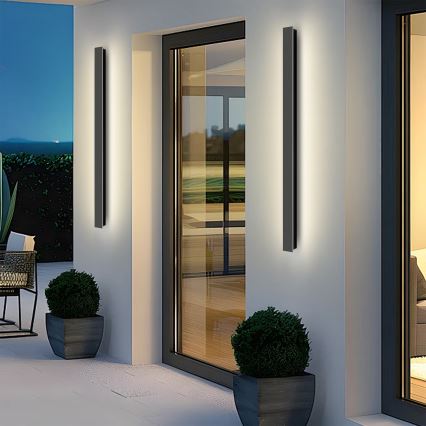 Brilagi - уличный настенный светильник LINEAR LED, 22 Вт, 230 В, 3000 K, IP65, 100 см, чёрный