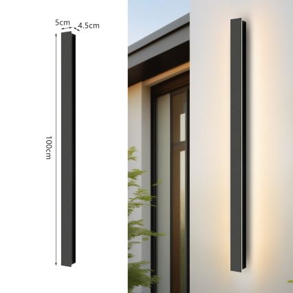 Brilagi - уличный настенный светильник LINEAR LED, 22 Вт, 230 В, 3000 K, IP65, 100 см, чёрный