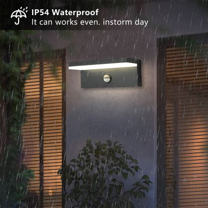 Brilagi - LED уличный настенный светильник с датчиком TESSI LED/10W/230V, антрацит, IP54