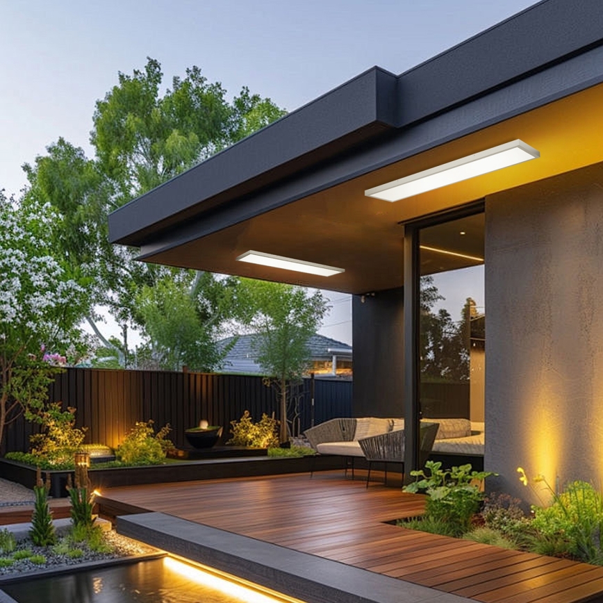 Brilagi - димований LED стельовий світильник для ванної кімнати FRAME SMART LED/50W/230V 120x30 см 3000-6000K IP44 сріблястий + пульт дистанційного керування