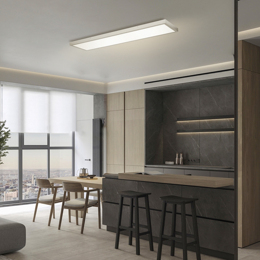 Brilagi - димований LED стельовий світильник для ванної кімнати FRAME SMART LED/50W/230V 120x30 см 3000-6000K IP44 сріблястий + пульт дистанційного керування