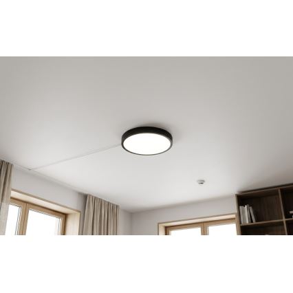 BRILAGI - LED потолочный светильник для ванной с датчиком ZENNA LED/18W/230V Ø 29,5 см IP44, черный + пульт дистанционного управления