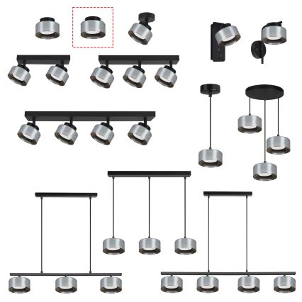 Brilagi - LED Встраиваемый потолочный светильник AURA LUX 1xGX53/30Вт/230В, диаметр 13 см, чёрный/дымчатый