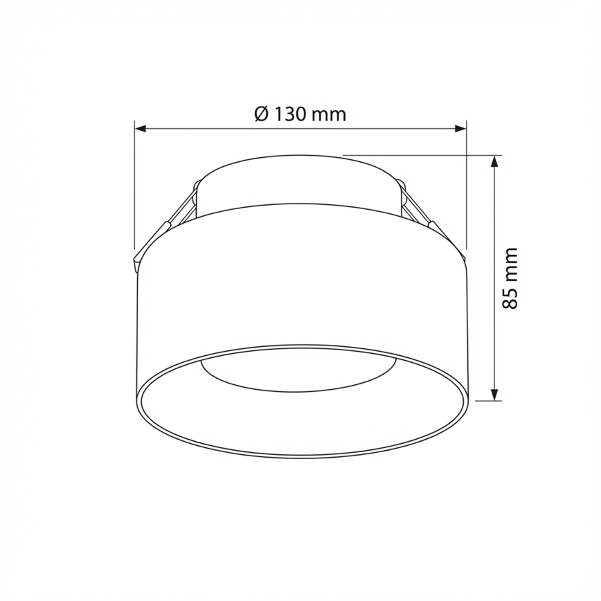 Brilagi - LED Встраиваемый потолочный светильник AURA LUX 1xGX53/30Вт/230В, диаметр 13 см, чёрный/дымчатый