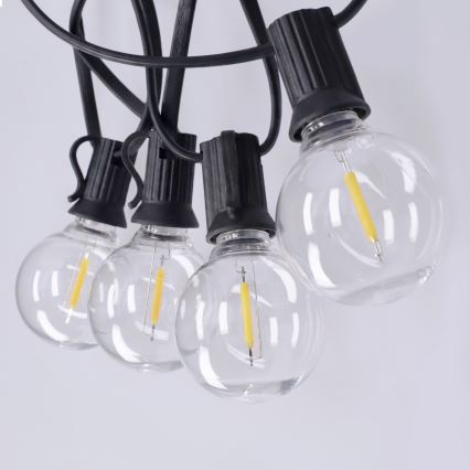 Brilagi - LED зовнішня декоративна гірлянда GIRLANDA 10×E12/0,6 Вт/230 В, 8 м, чорна, IP44, тепле біле світло