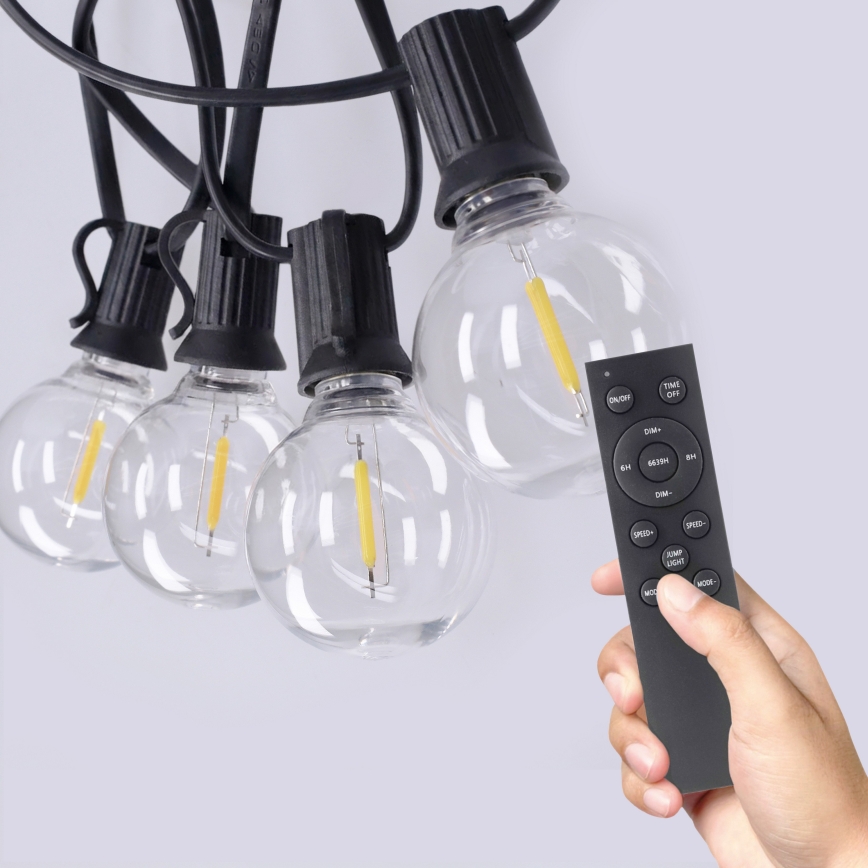 BRILAGI - LED зовнішня декоративна гірлянда GIRLANDA 25xE12/0,6W/230V 20m чорна IP44 теплий білий + пульт дистанційного керування