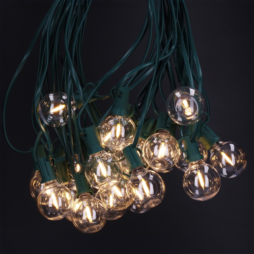 Brilagi - LED зовнішня декоративна гірлянда GIRLANDA 25xE12/0,8W/230V 20m зелена IP44 тепле біле