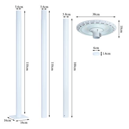 Brilagi - Вулична світлодіодна лампа URBANSPARK LED/120W/230V біла IP65