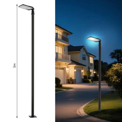 Brilagi - LED вуличний ліхтар зі стовпом і шарніром 3 м URBANLIGHT LED/100W/230V чорний IP65