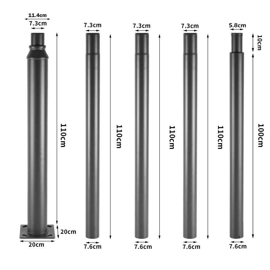 Brilagi - вуличний ліхтар на стовпі 5 м URBANSPARK LED/120W/230V антрацит IP65