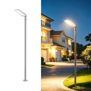Brilagi - LED вуличний ліхтар зі стовпом і поворотним шарніром 3 m URBANLIGHT LED/200W/230V сірий IP65