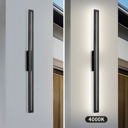 Brilagi - LED зовнішній настінний світильник LINEO LED/24W/230V 4000K IP65 100 см чорний CRI 90