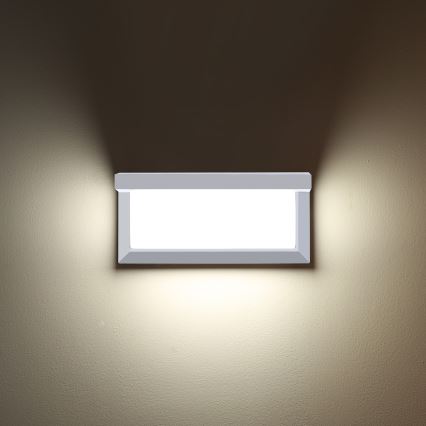 Brilagi - LED Вуличний настінний світильник з датчиком BRICKY LED/12W/230V білий IP54