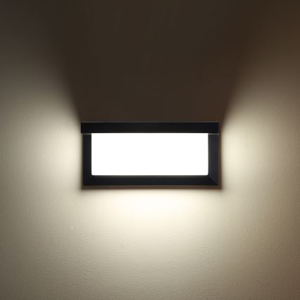 Brilagi - LED Вуличний настінний світильник з датчиком BRICKY LED/12W/230V чорний IP54