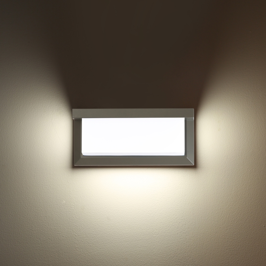 Brilagi - LED Вуличний настінний світильник з датчиком BRICKY LED/12W/230V сірий IP54