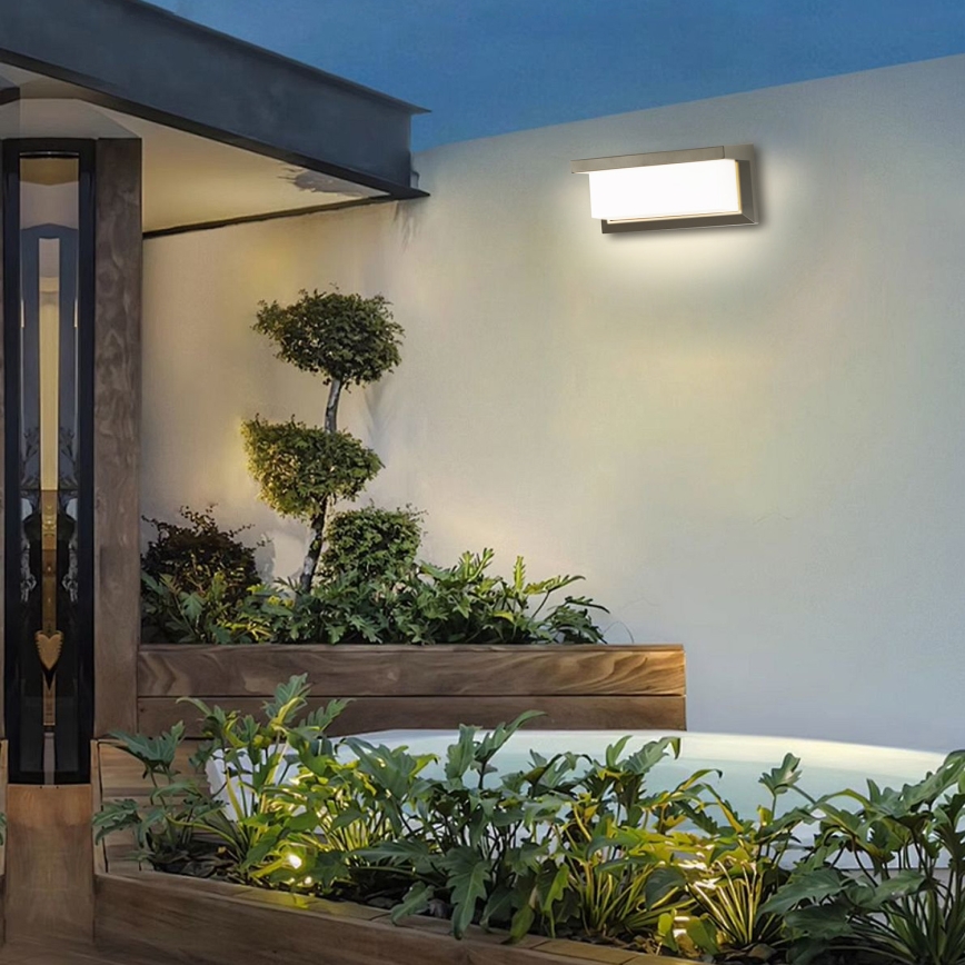 Brilagi - LED Вуличний настінний світильник з датчиком BRICKY LED/12W/230V сірий IP54