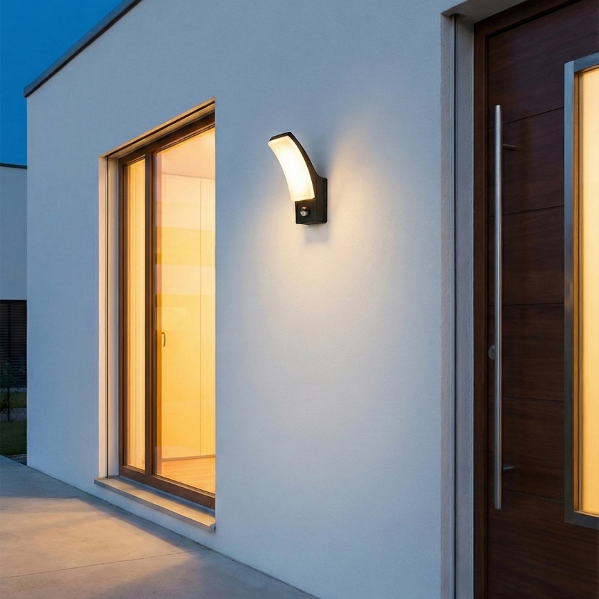 Brilagi - Зовнішній настінний світильник з датчиком ARCELO LED/9W/230V IP44