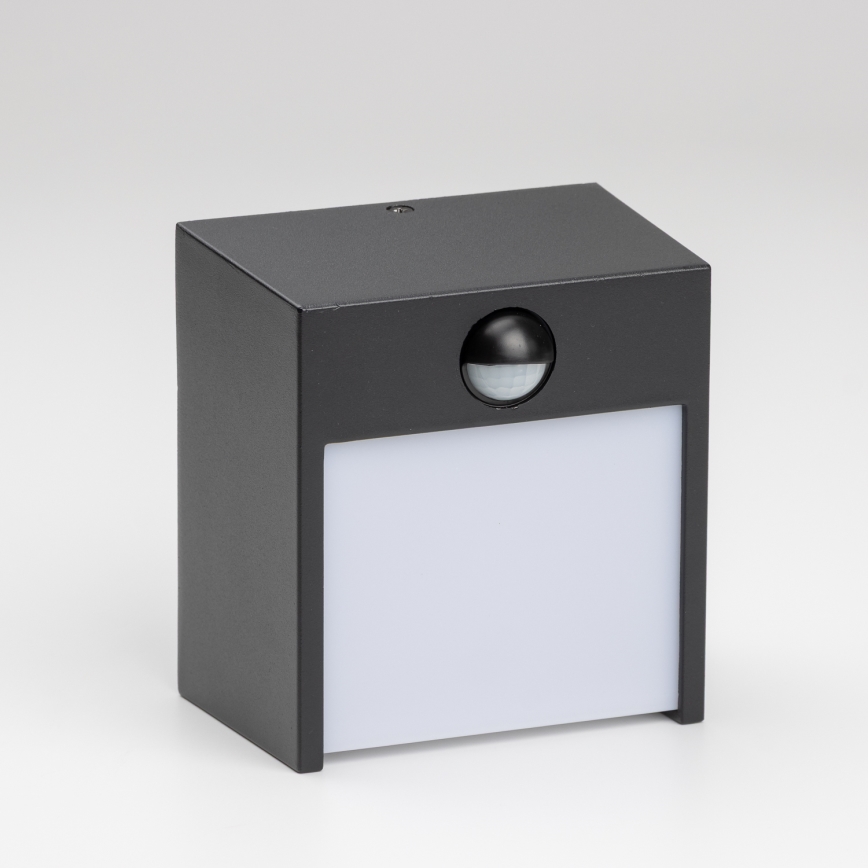 Brilagi - Зовнішній настінний світильник з LED і сенсором TERNI LED/12W/230V чорний IP44