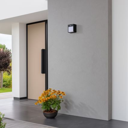 Brilagi - Зовнішній настінний світильник з LED і сенсором TERNI LED/12W/230V чорний IP44