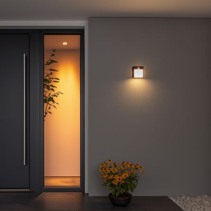 Brilagi - Зовнішній настінний світильник з LED і сенсором TERNI LED/12W/230V чорний IP44