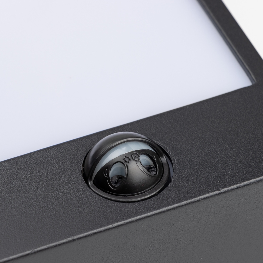 Brilagi - Зовнішній настінний світильник з LED і сенсором TERNI LED/12W/230V чорний IP44